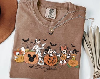 Comfort Colors Mickey and Friends Halloween Shirt, Disneyland Fall Tee