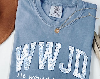 Comfort Colors WWJD Christian Tee: Trendy Women's Graphic Shirt
