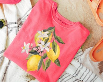 Vintage Lemon Graphic Tee: Retro 70s Style Fruit Shirt