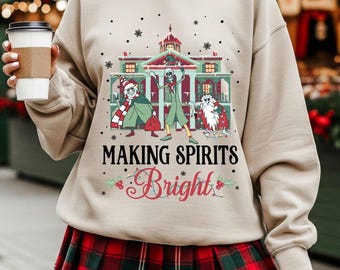 Haunted Mansion Christmas Sweatshirt, Hitchhiking Ghosts Tee