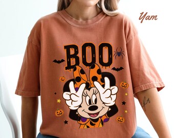 Spooky Minnie Halloween Tee, Halloween Minnie Mouse Shirt,Cute Minnie Shirt, Disney Halloween Shirt, Pumpkin Minnie Tee, Comfort Colors