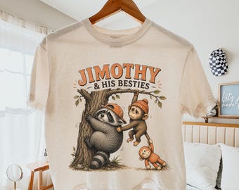 Jimothy & Punch Shirt, Funny Raccoon and Monkey T-Shirt, Cute Animal Besties Tee, Vintage Comfort Colors Shirt, Gift for Animal Lovers