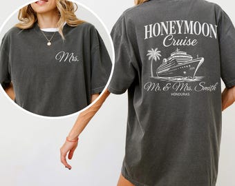 Custom Honeymoon Cruise Shirt, Mr. & Mrs. Matching Vacation Tee