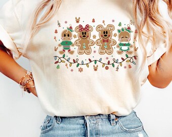 Comfort Colors Mickey & Minnie Gingerbread Christmas Shirt