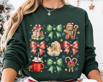Red Coquette Christmas Shirt, Cute Xmas Tshirt, Women&#39;s Holiday Tee, Retro Holiday Tshirt, Christmas Party Tee, Gift for Her