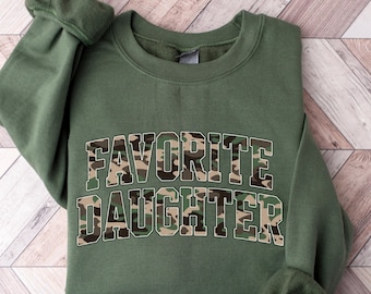 Sweat-shirt camouflage fille préférée, col rond tendance automnal