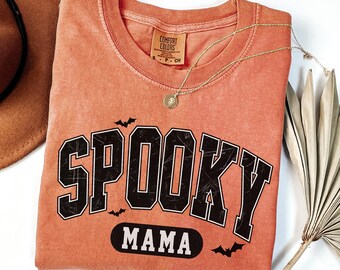 Spooky Mama Shirt Comfort Colors : t-shirt pour maman Halloween
