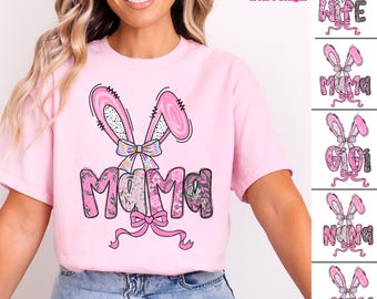 Mama Easter Bunny Shirt: Floral Easter Family Sweatshirt