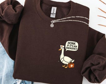 Sudadera de enfermera "Silly Goose": ganso de dibujos animados divertido - Regalo para emergencias médicas