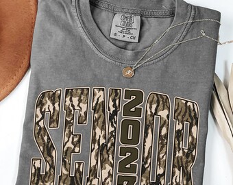 Comfort Colors Class of 2027 Shirt, Camo Senior Year Tee, 2027 Graduation Shirt, High School Senior Gift, Trendy Grad T Shirt