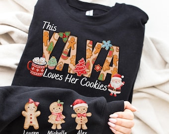Personalized Yaya Christmas Sweatshirt, Gingerbread Family Shirt