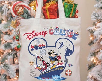 Bolsa de Navidad personalizada de Mickey y Minnie, regalo navideño personalizado