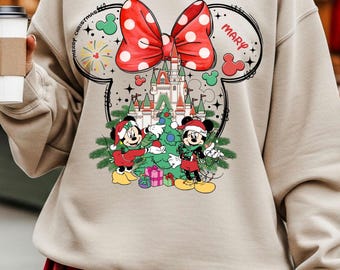 Watercolor Mickey Minnie Christmas Shirt: Disneyland Vacation Tee