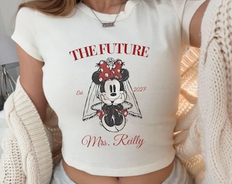 Custom Disney Future Mrs Baby Tee, Minnie Bride Baby Tee, Bachelorette Party Shirt, Newly Engaged Gift for Her, Engagement Gift