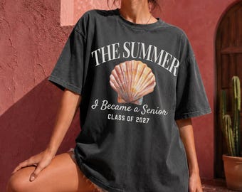 Chemise Comfort Colors® L'été, je suis devenu un senior, Chemise senior de la promotion 2027, T-shirt de secondaire supérieur, Cadeau de remise des diplômes, Chemise senior 2027