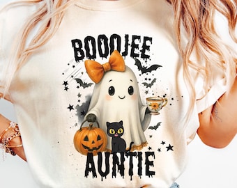 Boojee Auntie Ghost Shirt: Spooky Halloween Aunt T-Shirt