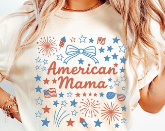 American Mama 4th of July Comfort Colors Shirt