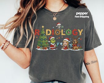 Comfort Colors Radiologie Weihnachts-T-Shirt, X-Ray Tech Santa Design