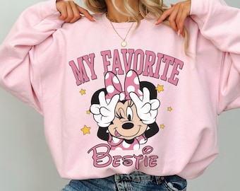 My Favorite Bestie Shirt, Minnie Mouse Bestie Tee, Best Friend Gift, Matching Bestie Shirts, Cute Friendship Sweatshirt, Bestie Hoodie