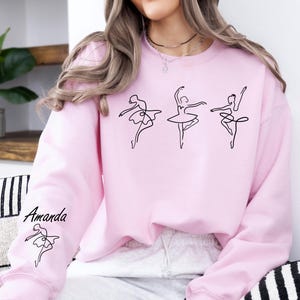 Personalisiertes Ballett-Sweatshirt, kundenspezifisches Ballerina-T-Shirt, kundenspezifisches Ballett-Sweatshirt, kundenspezifisches Ballerina-Namens-Sweatshirt, Tanzlehrer-Hemd