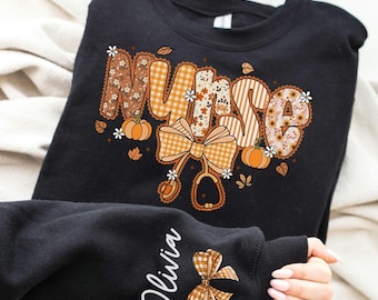 Custom Fall Nurse Sweatshirt: Personalized Pumpkin Bow Shirt