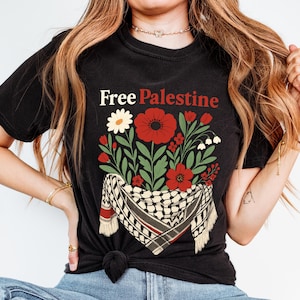Comfort Colors Free Palestine Shirt – Boho Palestine shirt, Protest Tee, Pro Palestine, Kefiyyeh Palestine shirt, Activist Unisex T-Shirt