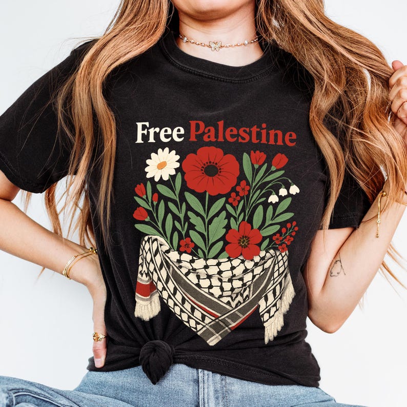 Comfort Colors Free Palestine Shirt – Boho Palestine shirt, Protest Tee, Pro Palestine, Kefiyyeh Palestine shirt, Activist Unisex T-Shirt