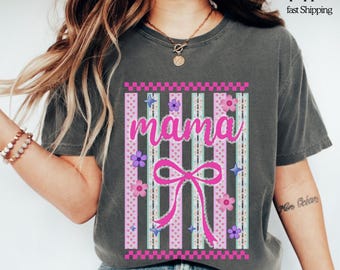 Retro Mama Shirt, Floral Mom T-Shirt, Groovy Mama Tee, Cute Mother’s Day Gift, Gift for Mom, Trendy Mom Shirt, Spring Flower Tee