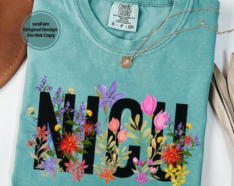 Camisa de enfermera de la UCIN con colores cómodos: diseño floral, regalo para enfermeras.