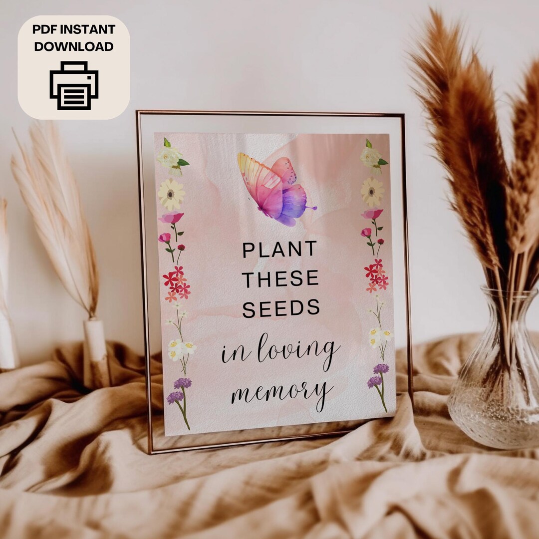 Funeral Favor Table Sign, Printable Memorial Sign, in Loving Memory ...