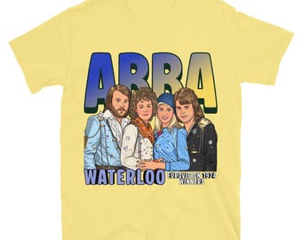 Eurovision Song Contest Abba Waterloo T-shirt Eurovision Winner 1974 Brighton United Kingdom Music Event Graphic Abba Eurovision Festival