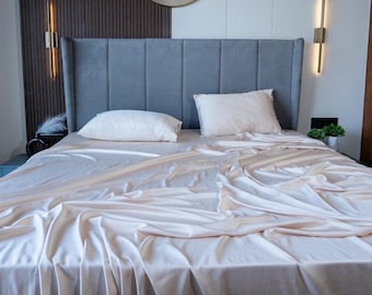 100% Organic Viscose Derived from Bamboo Bed Sheet Set Luxuriously Soft & Cooling OekoTex Standard 100 Certified Luxury Premium Bedding