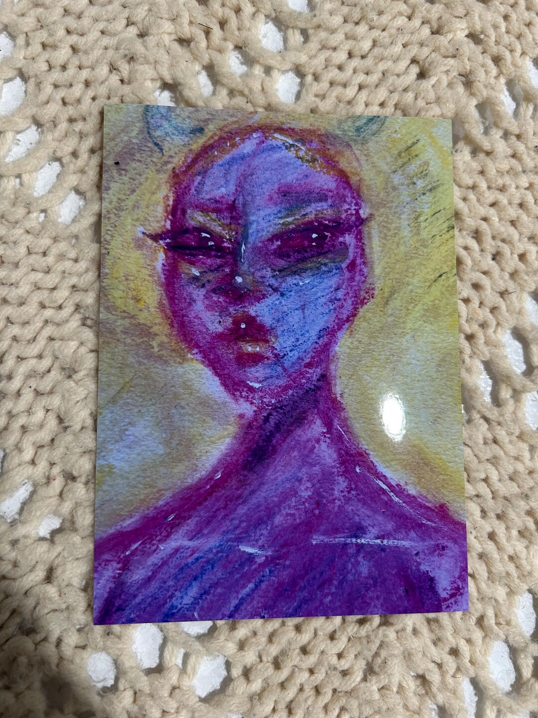 Ethereal Female Original Oil Pastel Print - Etsy