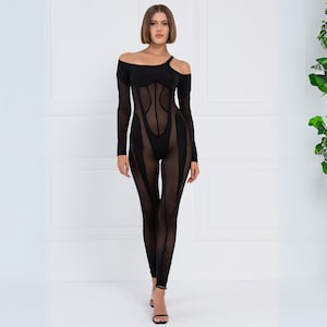 Transparent jumpsuit clearance