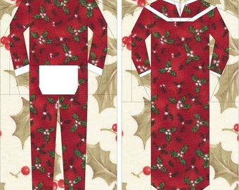 Winter Longjohns and Nightgown #8 PDF Paper Piecing Pattern