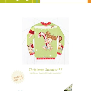 The Original Ugly Christmas Sweater Block 7 6 inch and 10 inch PDF Paper Piecing Pattern image 2