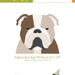 The English Bull Dog Block #49 - 10 inch PDF Paper Piecing Pattern