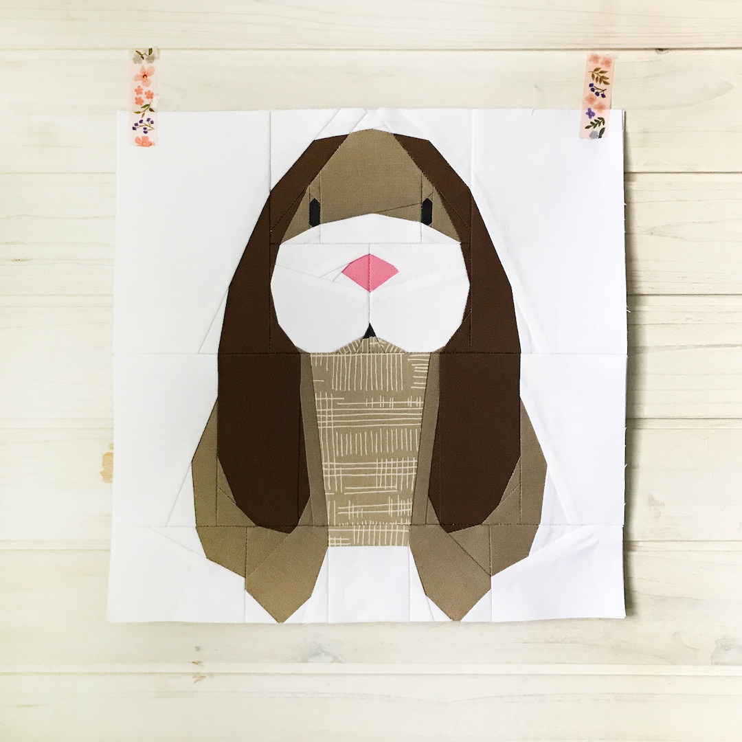 English Lop Rabbit Bunny Blocks #43 - 10 Inch PDF Paper Piecing ...