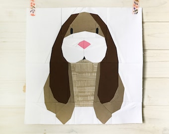 English Lop Rabbit Bunny Blocks #43 - 10 inch PDF Paper Piecing Patterns