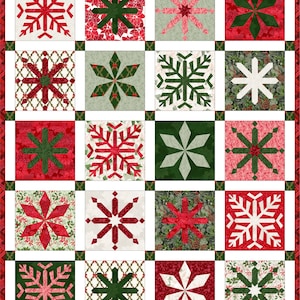 Frosty Snowflakes Quilt PDF Paper Piecing Pattern #36