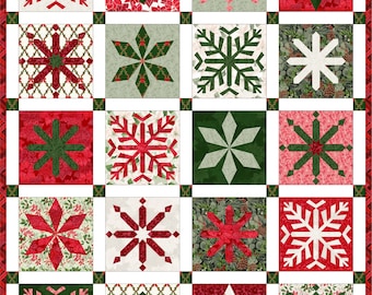 Frosty Snowflakes Quilt PDF Paper Piecing Pattern #36