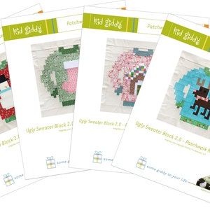 Ugly Sweater Patchwork Block Pattern MEGA Bundle all 12 designs all 12 PDF Patterns image 8