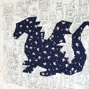 Land of Magic Dragon PDF Paper Piecing Pattern