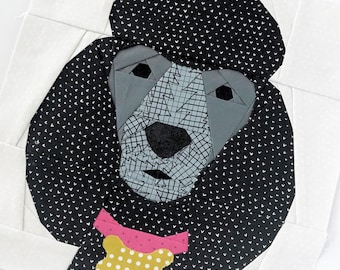 The Standard Poodle Dog Block #31 - 10 inch PDF Paper Piecing Pattern