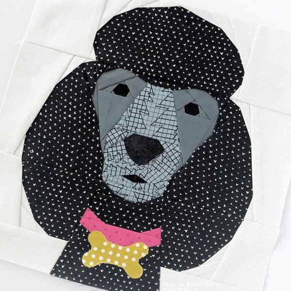 The Standard Poodle Dog Block #31 - 10 inch PDF Paper Piecing Pattern