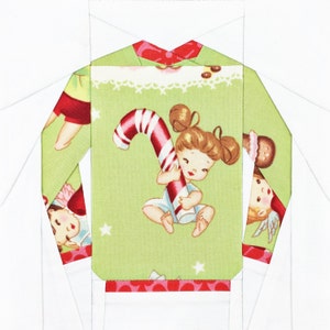 The Original Ugly Christmas Sweater Block #7 - 6 inch and 10 inch PDF Paper Piecing Pattern