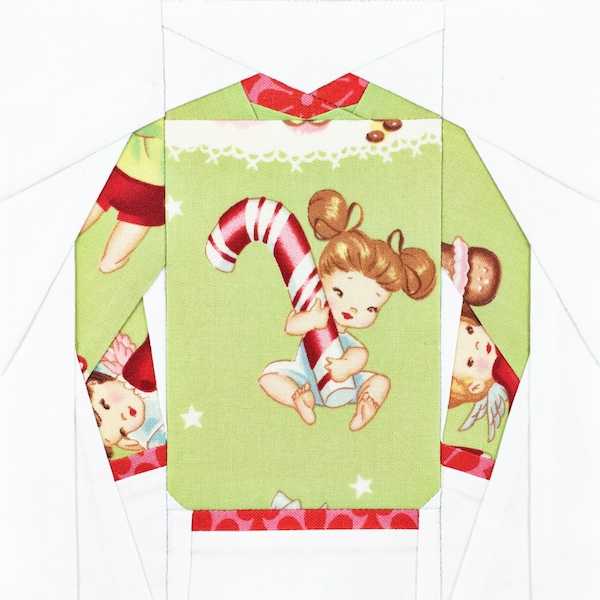 The Original Ugly Christmas Sweater Block #7 - 6 pouces et 10 pouces PDF Paper Piecing Pattern