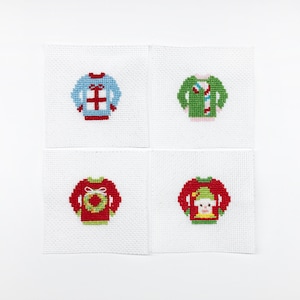 Ugly Sweater Cross Stitch Pattern Bundle #2 - 4 designs - PDF Patterns