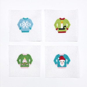Ugly Sweater Cross Stitch Pattern Bundle #3 - 4 designs - PDF Patterns