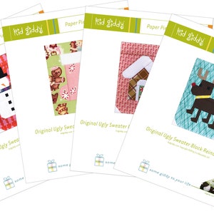 Inserts for the Original Ugly Sweater Block Pattern Bundle #1 - 4 designs - PDF Patterns